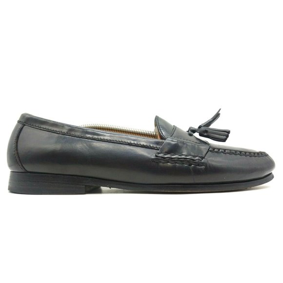 Cole Haan Black Leather Slip On Tassel Loafers Shoes Men\'s 12 D main image 5